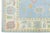Cream 8x10 Modern Oushak Style Hand-Knotted Wool Rug - Pastel Blue & Cream Floral For Sale - Image 8 of 10