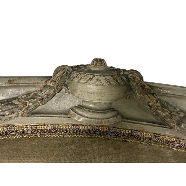 Pair of French Louis XVI Style Painted Bergères For Sale - Image 11 of 18