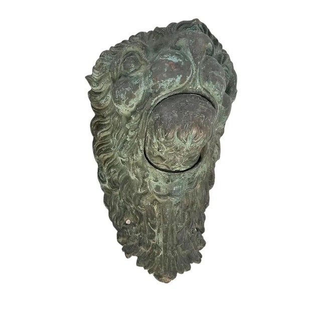 Metal Late 19th Century Mounted French Bronze Lion Mask For Sale - Image 7 of 9