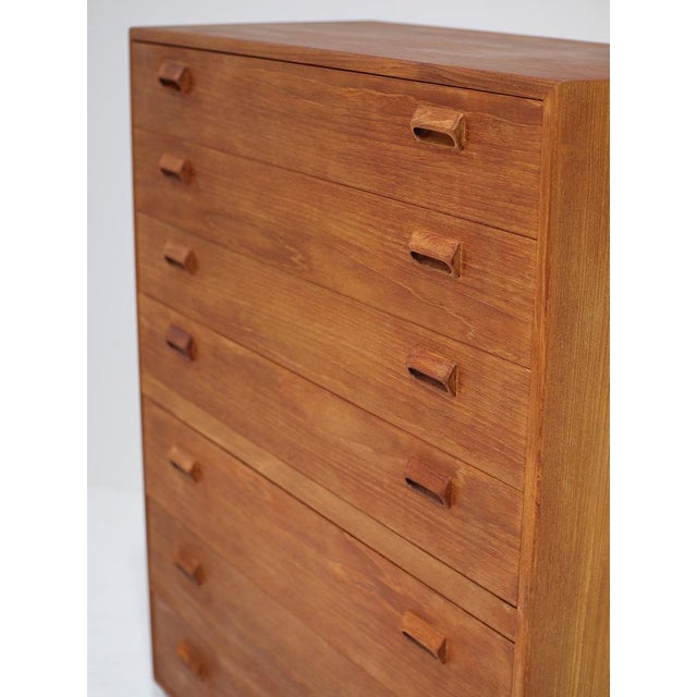 Rare and very large chest of drawers designed by Børge Mogensen for Søborg Møbelfabrik, Denmark, 1960s. This teak chest of...