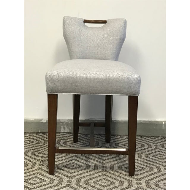 Grey Upholstered Counter Stools Set of 3 Chairish