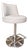 Attributed Vanguard Light Gray Leather Counter Stool With Chrome Pedestal Base For Sale