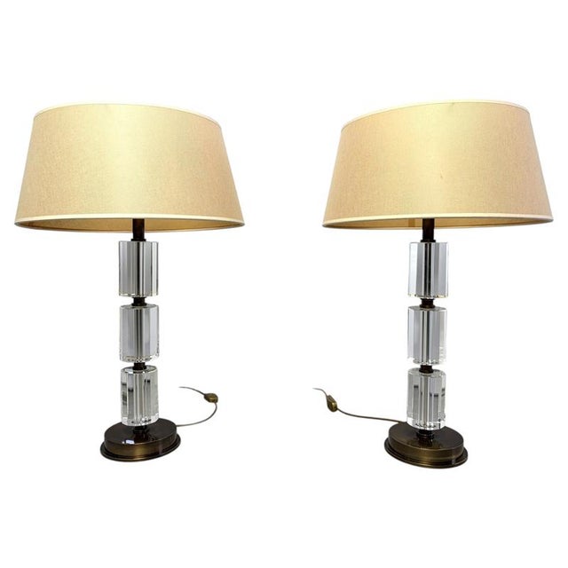 Brass and Acrylic Table Lamps, 1980s, Set of 2 For Sale - Image 13 of 13