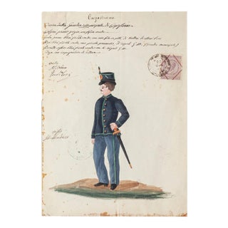 Unknown, Soldier, Ink and Watercolor, Early 20th Century For Sale