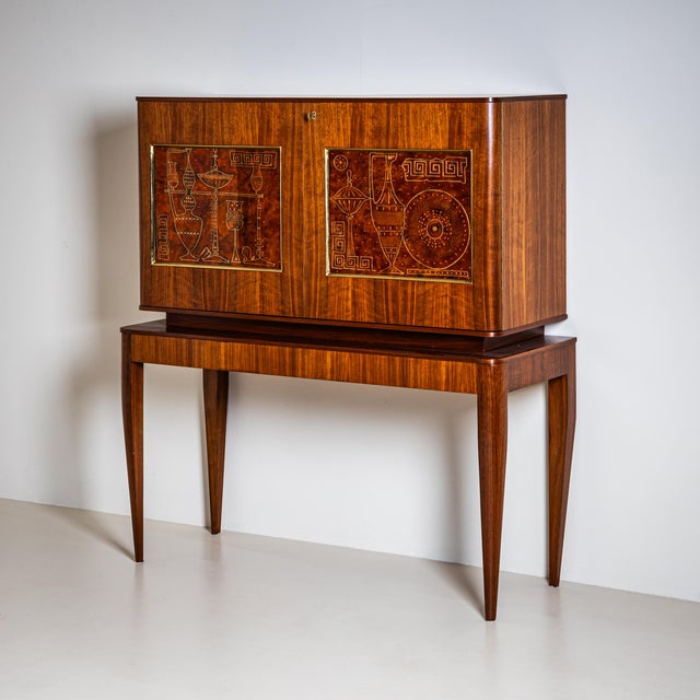 Mid-Century Modern Bar Cabinet in the Style of Melchiorre Bega, Italy, 1960s For Sale - Image 3 of 13