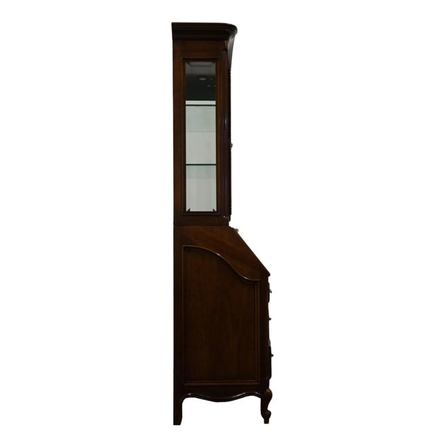Century Furniture Solid Cherry French Provincial 35" Secretary Desk W. Lighted Display Hutch For Sale - Image 13 of 13