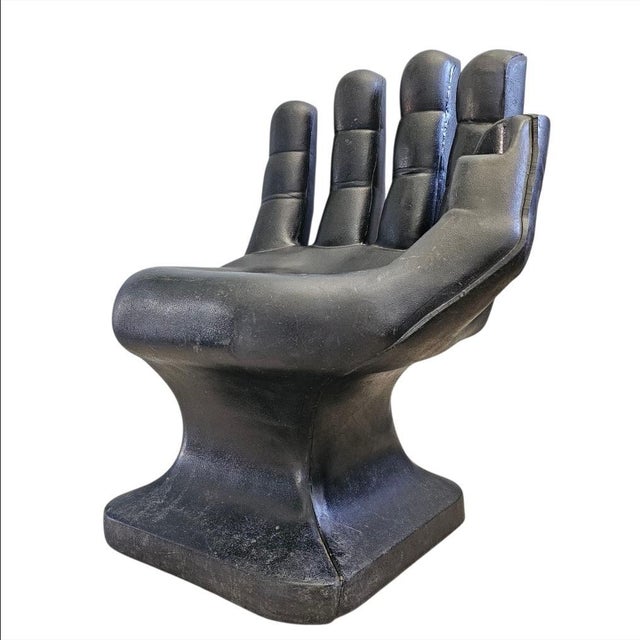 1970s 1970s Vintage Mid Century Modern Hand Lounge Chair For Sale - Image 5 of 13