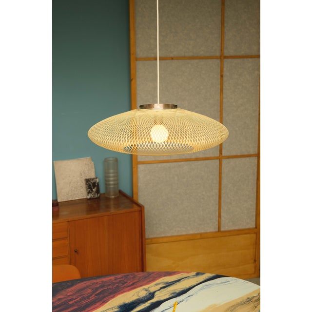 Large Ufo Hazy Yellow Flat Fiber Pattern Lamp by Atelier Robotiq For Sale - Image 6 of 8
