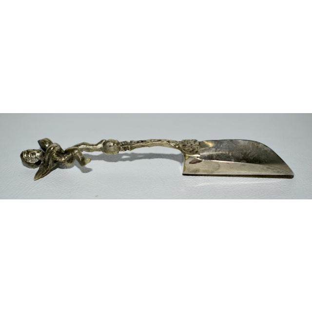 Antique Silver Figural Winged Cherub Salt Spoon For Sale - Image 13 of 13