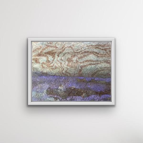 The World Within - 9x12inch painting made with botanical & marbling inks on a beautiful cotton paper with a deckled edge....