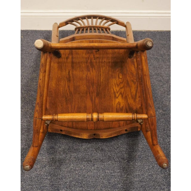Jamco Wood Solid Hard Rock Maple Rustic Country Style Wheat Back Dining Arm Chair For Sale - Image 9 of 10