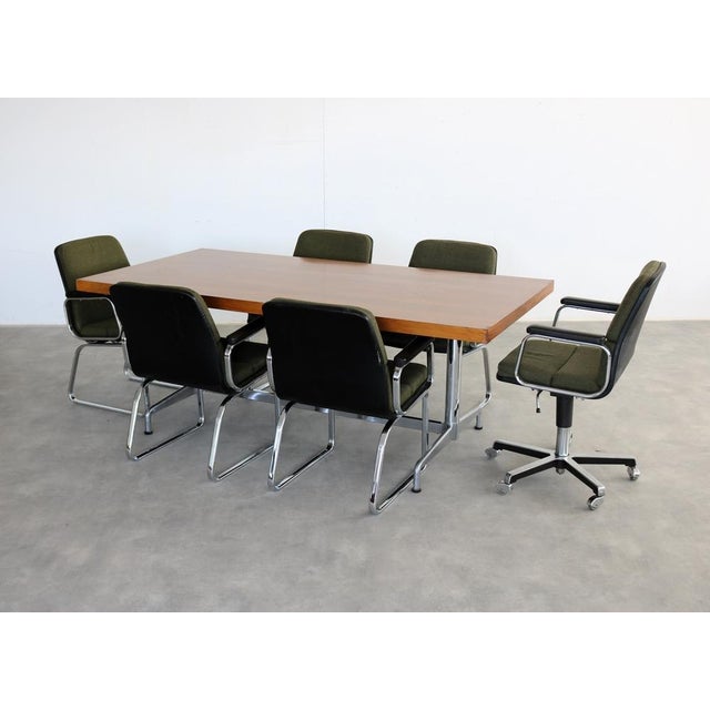 Vintage Industrial Conference Table, 1960s For Sale - Image 12 of 13