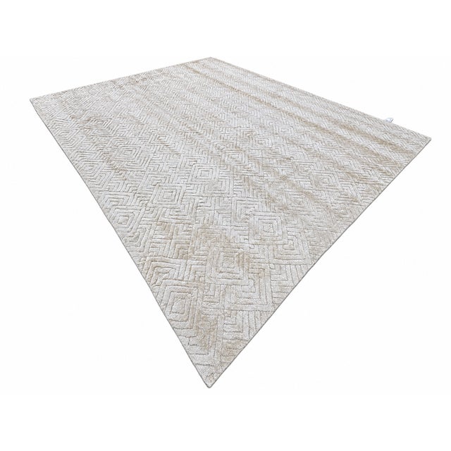 Rh Talsari Silk & Wool Rug – 12' × 15' Wheat | Hand-Knotted Silk & Wool | 100 Tibetan Knots Per Square Inch | Made in Nepal For Sale - Image 12 of 18