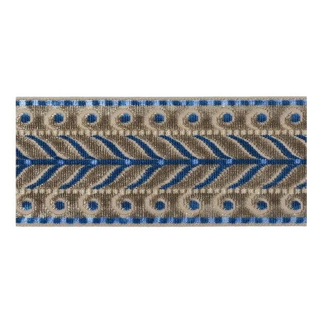 Sample - Schumacher Marion Velvet Tape in Taupe For Sale