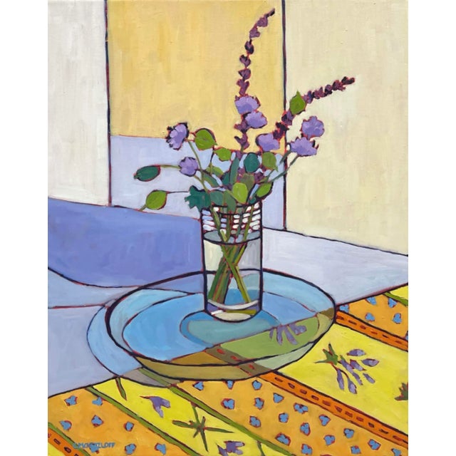 "Sipping Wildflowers" Contemporary Original Fauvist Still Life Painting by Catherine Martzloff For Sale