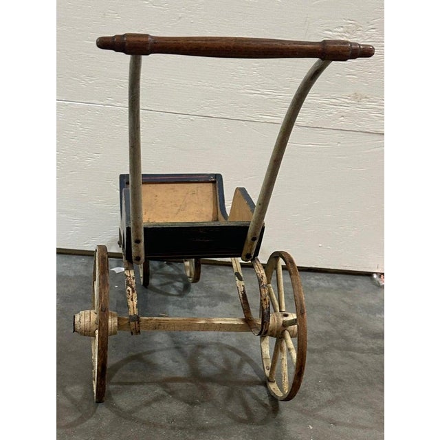 19th Century 19thc Doll Buggy in Original Paint For Sale - Image 5 of 7