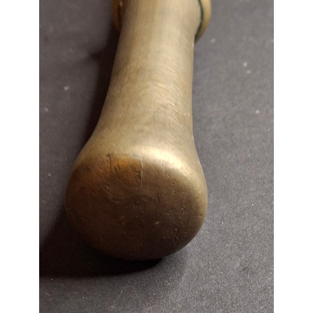 Metal Antique 17th/18th C. Heavy Cast Bell Metal Brass Mortar & Pestle, J. Greenstein Provenance Judaica For Sale - Image 7 of 18