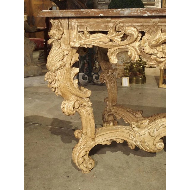 Stripped and Parcel Paint French Rococo Style Center Table With Rouge Marble Top For Sale - Image 10 of 13