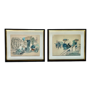 Pair Japanese Woodblock Prints by Sanzo Wada (1883–1967)