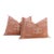 Pair of Terracotta Medallion Lumbar Moroccan Silk Pillows For Sale