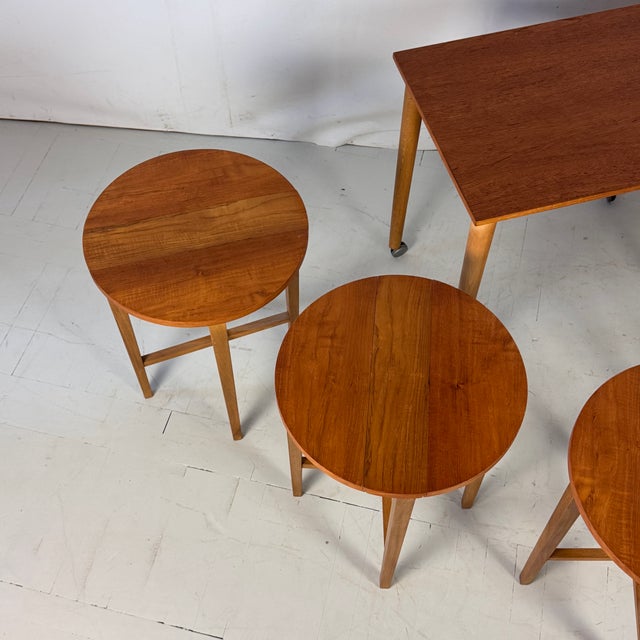 Brown Teak Nesting Tables attributed to Poul Hundevad, 1960s, Set of 5 For Sale - Image 8 of 11