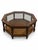 Brown Vintage Hexagonal Wood, Smoked Glass and Cane Coffee Table For Sale - Image 8 of 10
