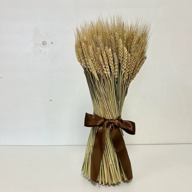 Vintage Boho Chic Rustic Thanksgiving Natural Wheat Sheaf Decorative Object Holiday Accent. For Sale - Image 11 of 11