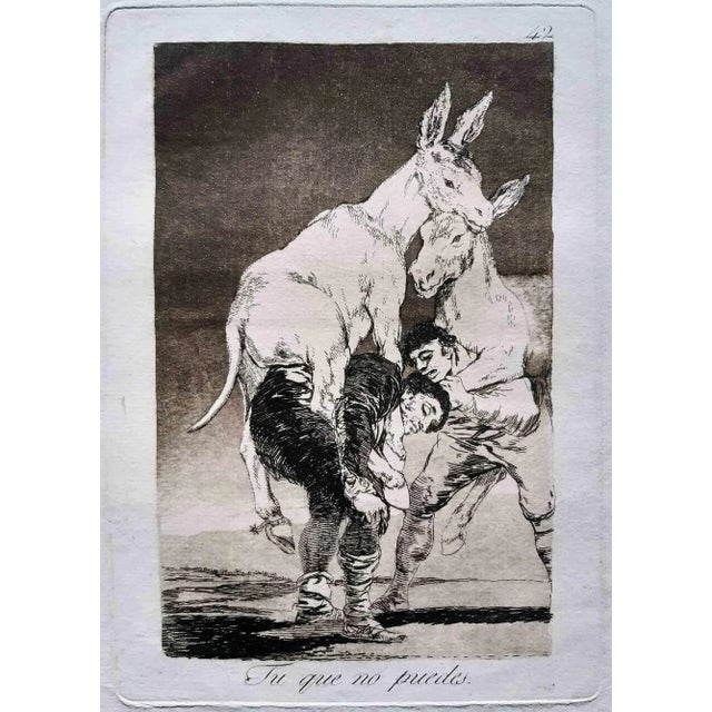 Francisco Goya, Tu que no puedes, Original Etching, 1799 For Sale - Image 4 of 4