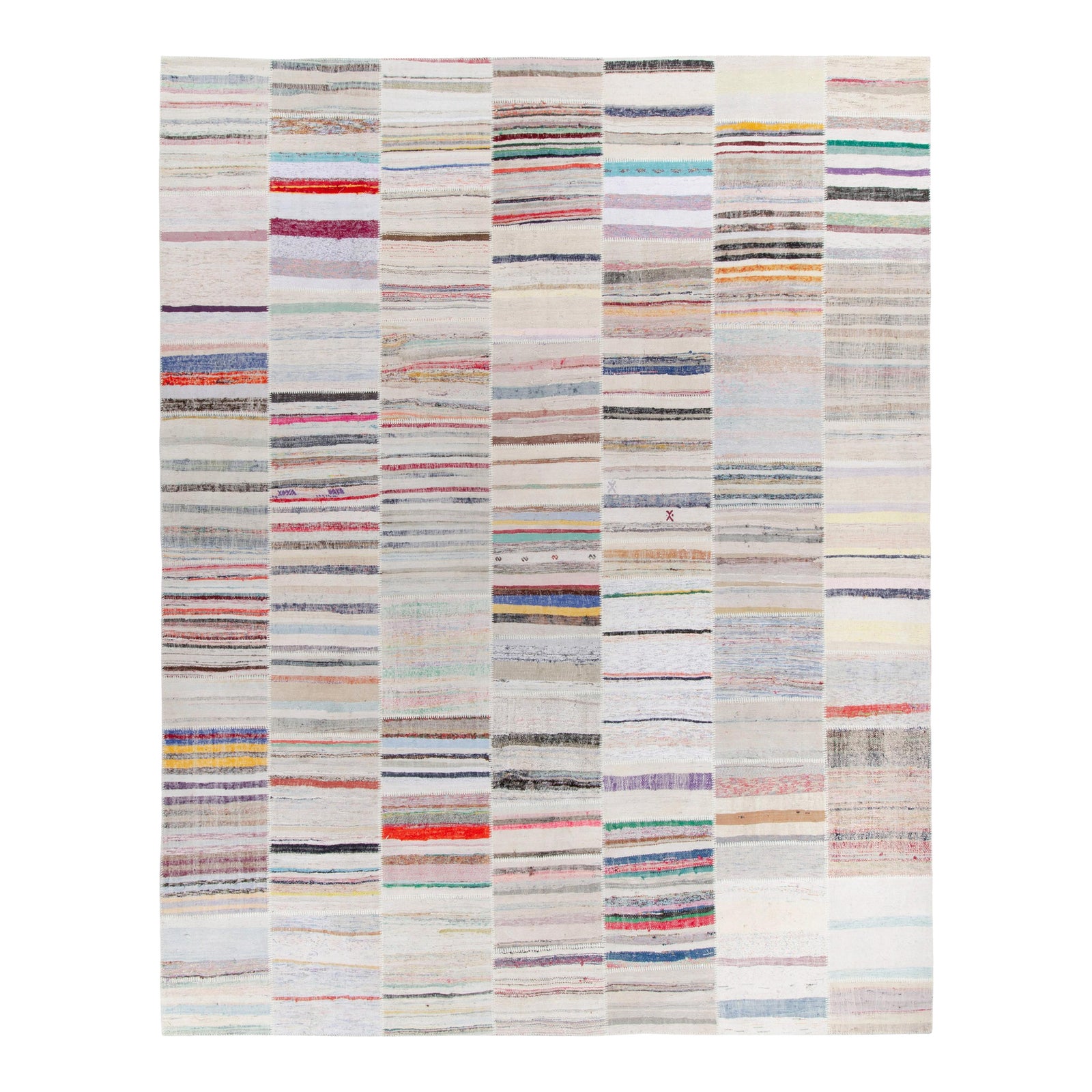 Handwoven Modern Patchwork Kilim Rug in Multicolor Striation, by Rug ...