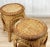 1970s Vintage Coastal Boho Natural Wicker Round Plant Stand End Tables - a Pair For Sale - Image 5 of 10