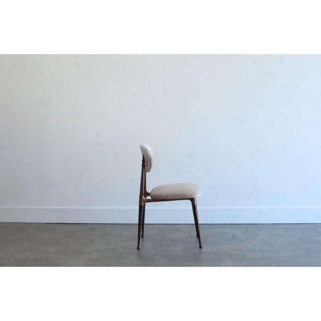 Mid 20th Century Set of Four Dining Chairs in Chenille and Bronze by Dan Johnson, C. 1950s For Sale - Image 5 of 9