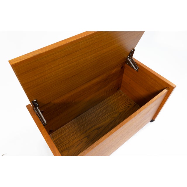 Brown Mid Century Modern Danish Rolling Blanket Storage Chest For Sale - Image 8 of 8