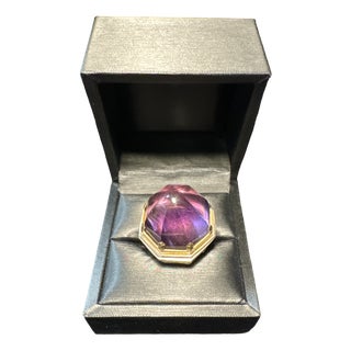 Gold - Silver and Large Amethyst Ring Palazzo Ii Model from Jean Boggio For Sale