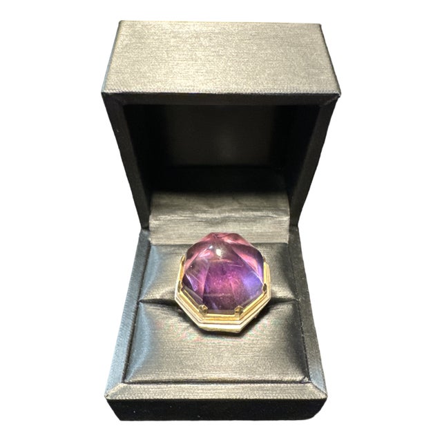 Gold - Silver and Large Amethyst Ring Palazzo Ii Model from Jean Boggio For Sale