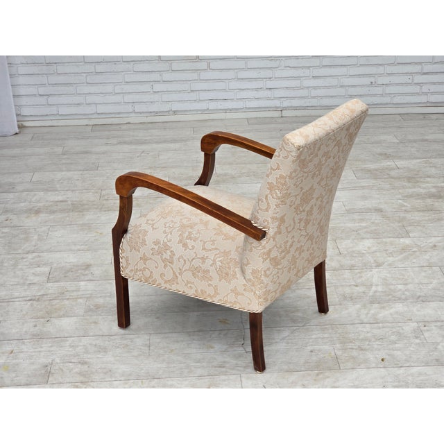 Danish Beech Armchair with Wool Upholstery, 1960s For Sale - Image 6 of 18