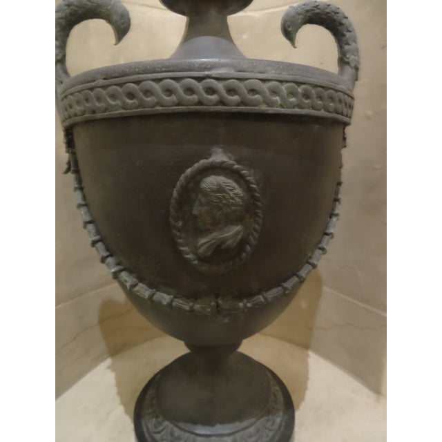 Mid 20th Century Large Bronze Neoclassical Urns For Sale - Image 4 of 8