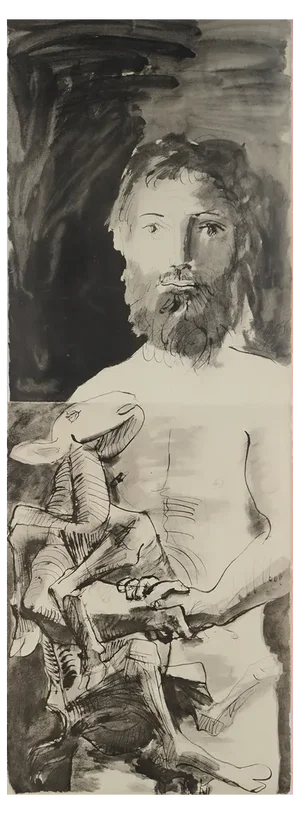 Pablo Picasso, The Man with the Sheep, Lithograph and Stencil