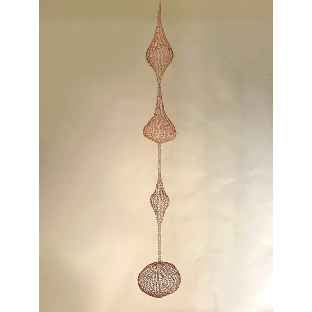 Abstract Handmade Copper Wire Sculpture Inspired by the Hand Woven Technique of Ruth Asawa #9 For Sale - Image 3 of 4