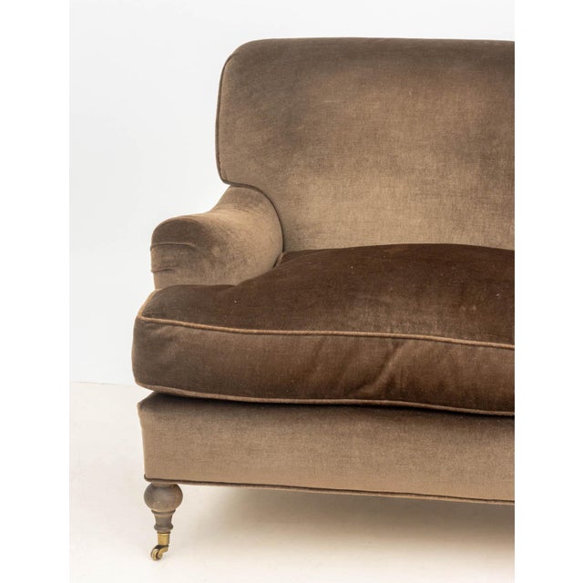 Modern George Smith Style Mocha Brown Upholstered Sofa For Sale - Image 3 of 8