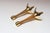 1950s Pair of Sculptural Vintage Austrian Brass and Walnut Candlesticks For Sale - Image 5 of 18