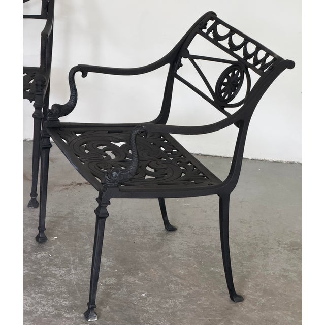 Vintage Star and Dolphin Double Settee Arm Chair Table With Filigree a Set of 3 For Sale - Image 4 of 12