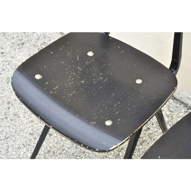 Industry West Madewell Industrial School Side Chair Black Metal Frame - Set of 3 For Sale In Philadelphia - Image 6 of 11