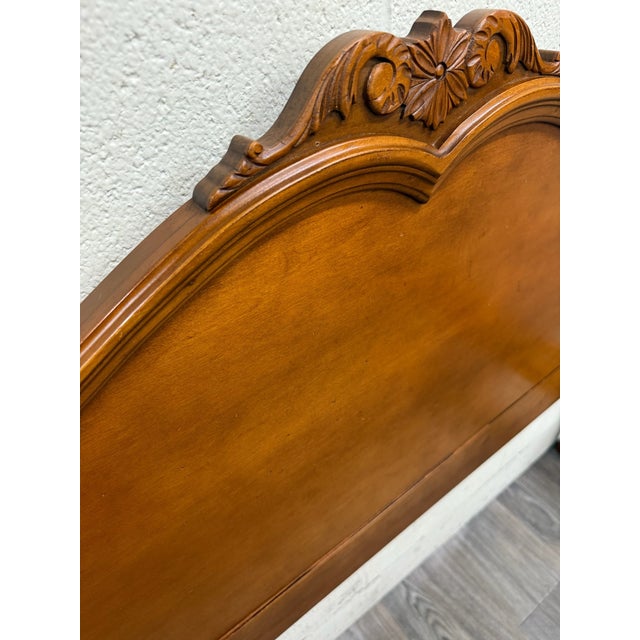 Brown Vintage Full Size French Provincial or Rococo Revival Style Bed For Sale - Image 8 of 10