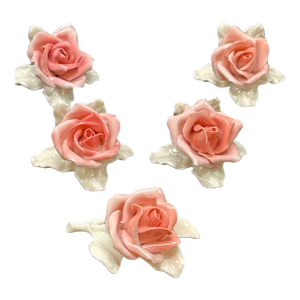 Vintage Porcelain Roses by Karl Ens Volkstedt Germany Pre-Wwii - 5pc Set
