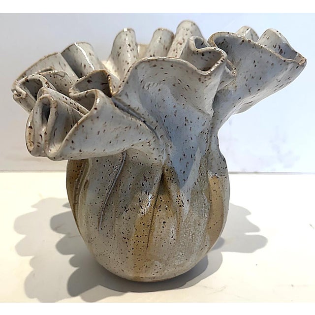 1980s 1980s Barbara Dalton Hand-Built Drapery Fold Studio Pottery Vase For Sale - Image 5 of 6