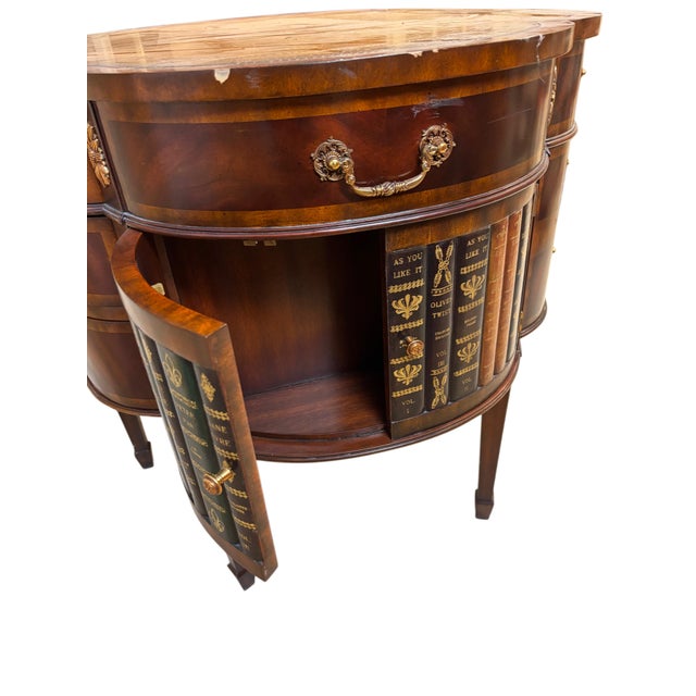 Maitland-Smith Mahogany Partners Desk With Hidden Bookcase Cabinets For Sale In New York - Image 6 of 7
