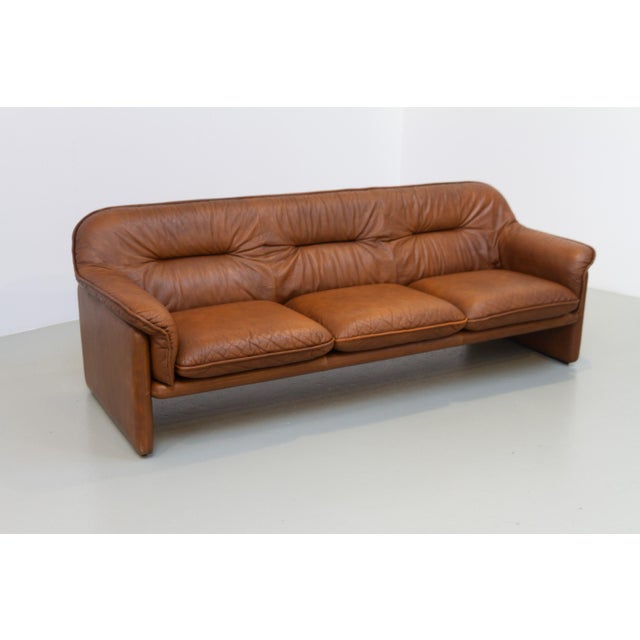 Mid-Century Modern DS-16 3-Seater Sofa in Brown Leather from de Sede, 1970s For Sale - Image 3 of 18