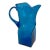 1970s Mid-Century Abstract Brutalist Hand Blown Glass Pitcher in Ocean Blue For Sale
