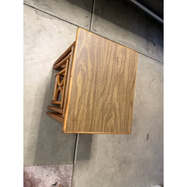 Rattan Nesting Tables Mid Century Modern Set of 3 For Sale In San Francisco - Image 6 of 11