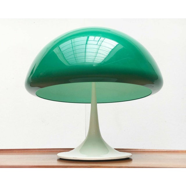 Mid-Century Modern Mid-Century Space Age Italian Green Early Model Toledo Table Lamp by Luigi Massoni for Guzzini, 1960s For Sale - Image 3 of 18